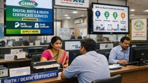 GHMC digital birth and death certificate registration system for Hyderabad citizens