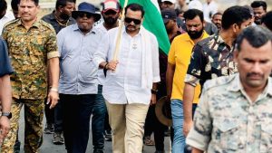 Nara Lokesh enquiring about Bandla Ganesh health during Tirumala Sankalpa Yatra