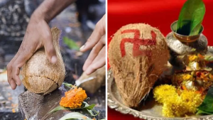 Breaking Coconut Ritual in Hindu Auspicious Ceremonies