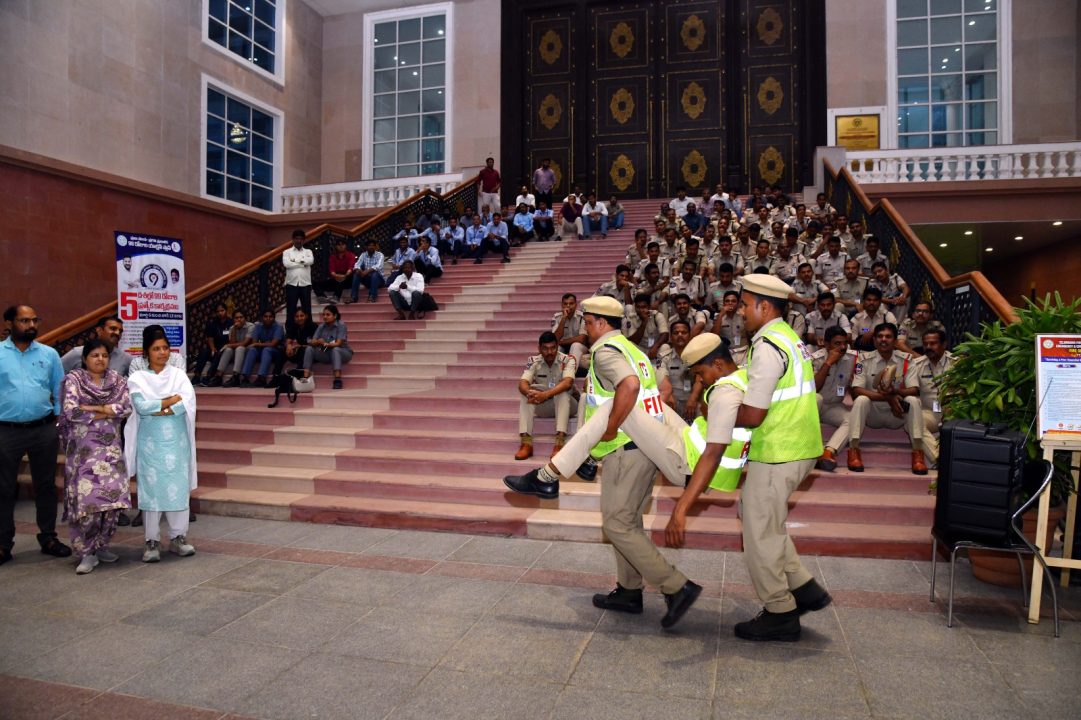 Fire Safety Mock Drill conducted at Dr. B.R. Ambedkar Telangana Secretariat