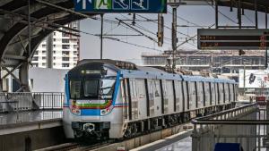Hyderabad Metro train maintenance work at Uppal Depot workshop