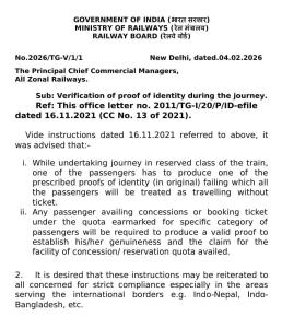 Indian Railways Reserved Train Travel: Photo ID Mandatory & Quota Rules