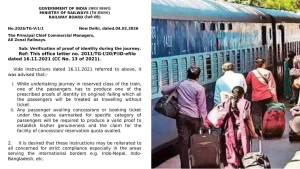 Indian Railways Photo ID Rules for Reserved Travel