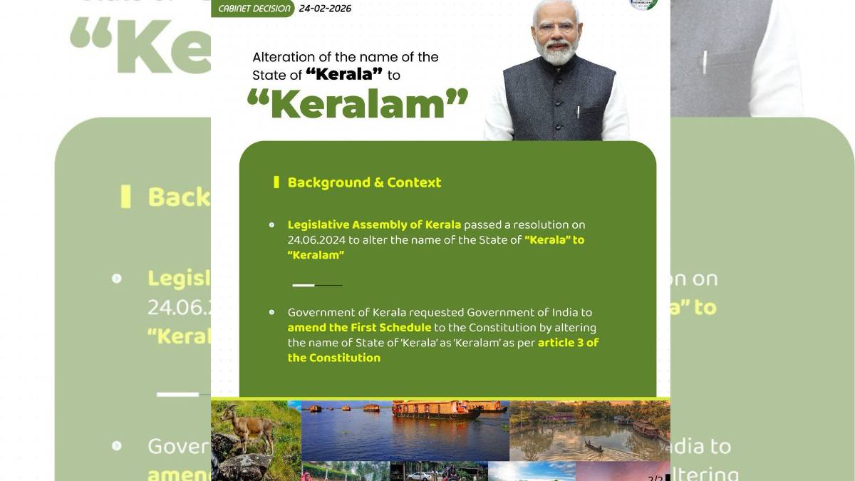 Kerala Name Change