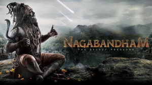 World of Nagabandham teaser poster featuring Virat Karrna, Nabha Natesh and mythological secret treasure concept from Nagabandham movie