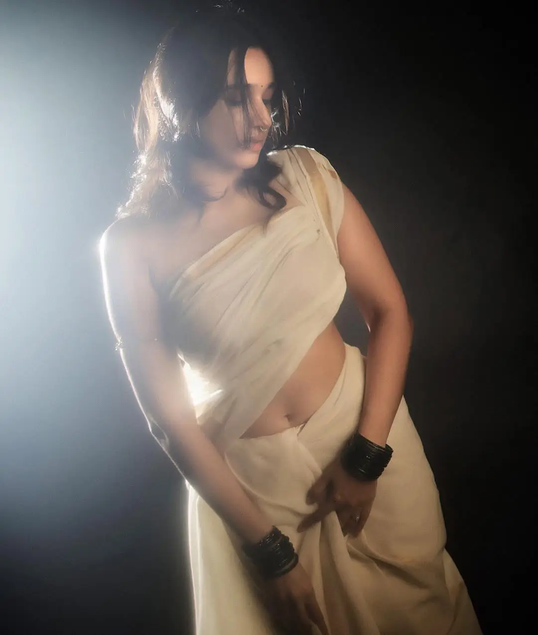 Nuveksha latest hot photos in saree