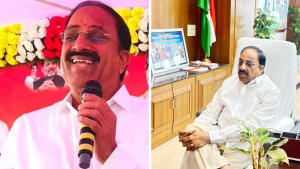 Telangana Agriculture Minister interacting with farmers during Rythu Nestham program