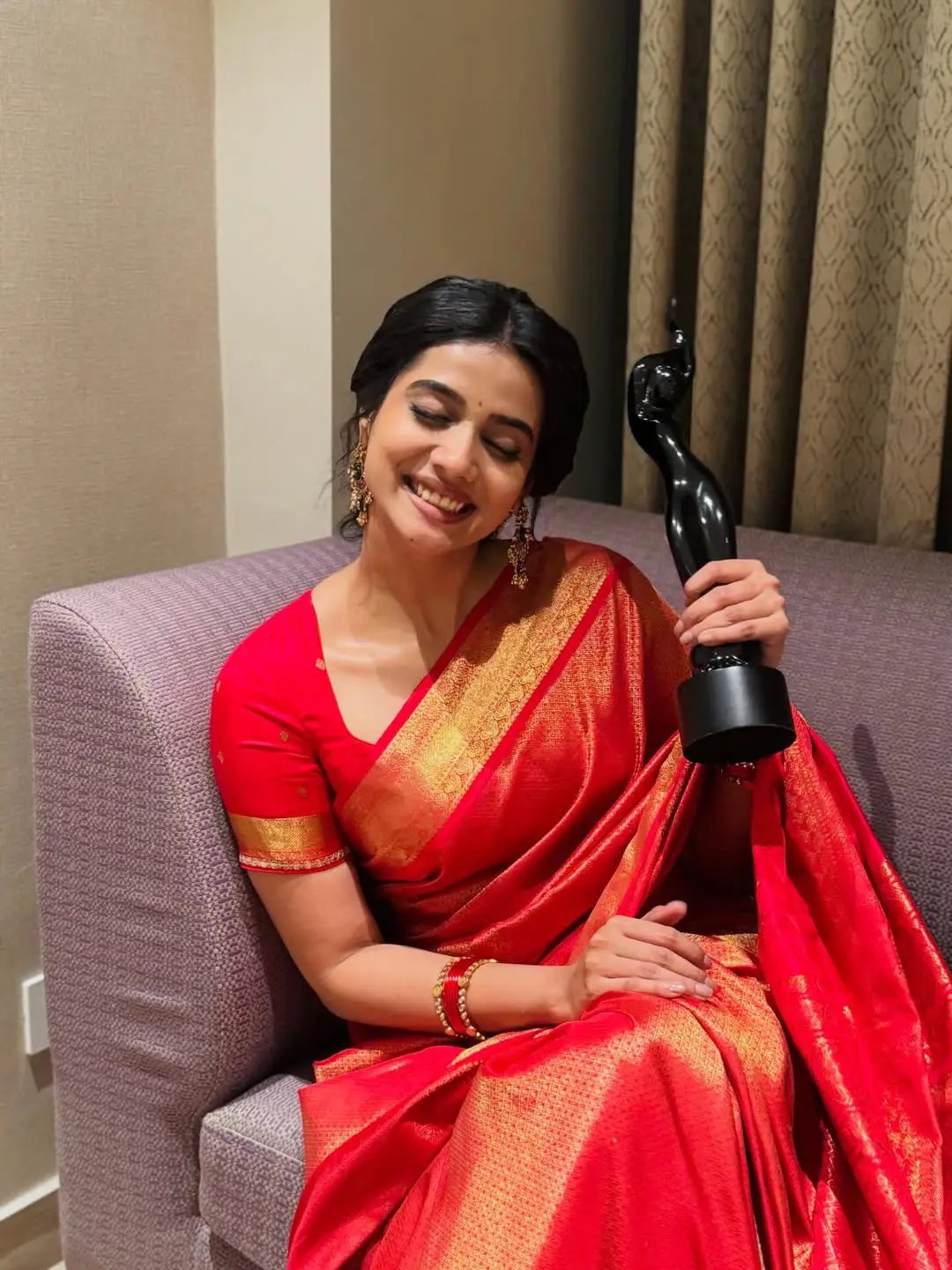 Sri Gouri Priya photos with her first Filmfare Award