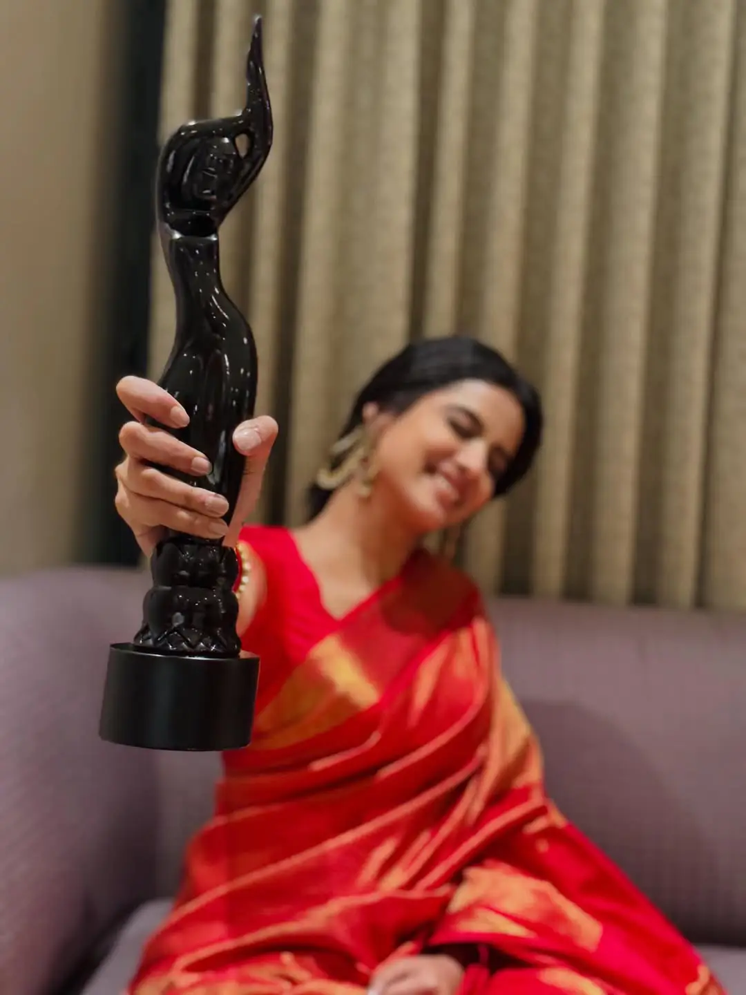 Sri Gouri Priya photos with her first Filmfare Award