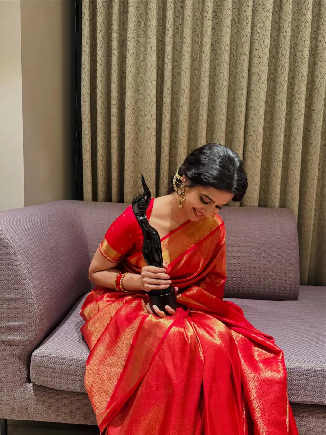 Sri Gouri Priya photos with her first Filmfare Award