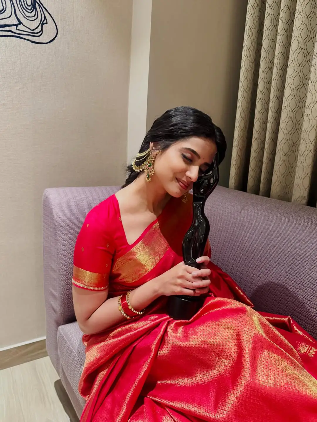 Sri Gouri Priya photos with her first Filmfare Award