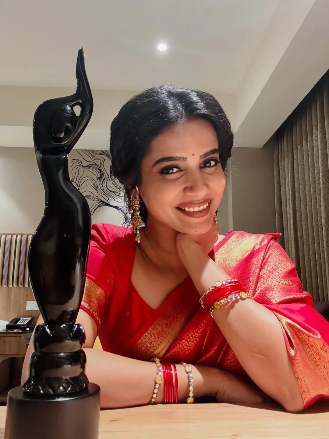Sri Gouri Priya photos with her first Filmfare Award