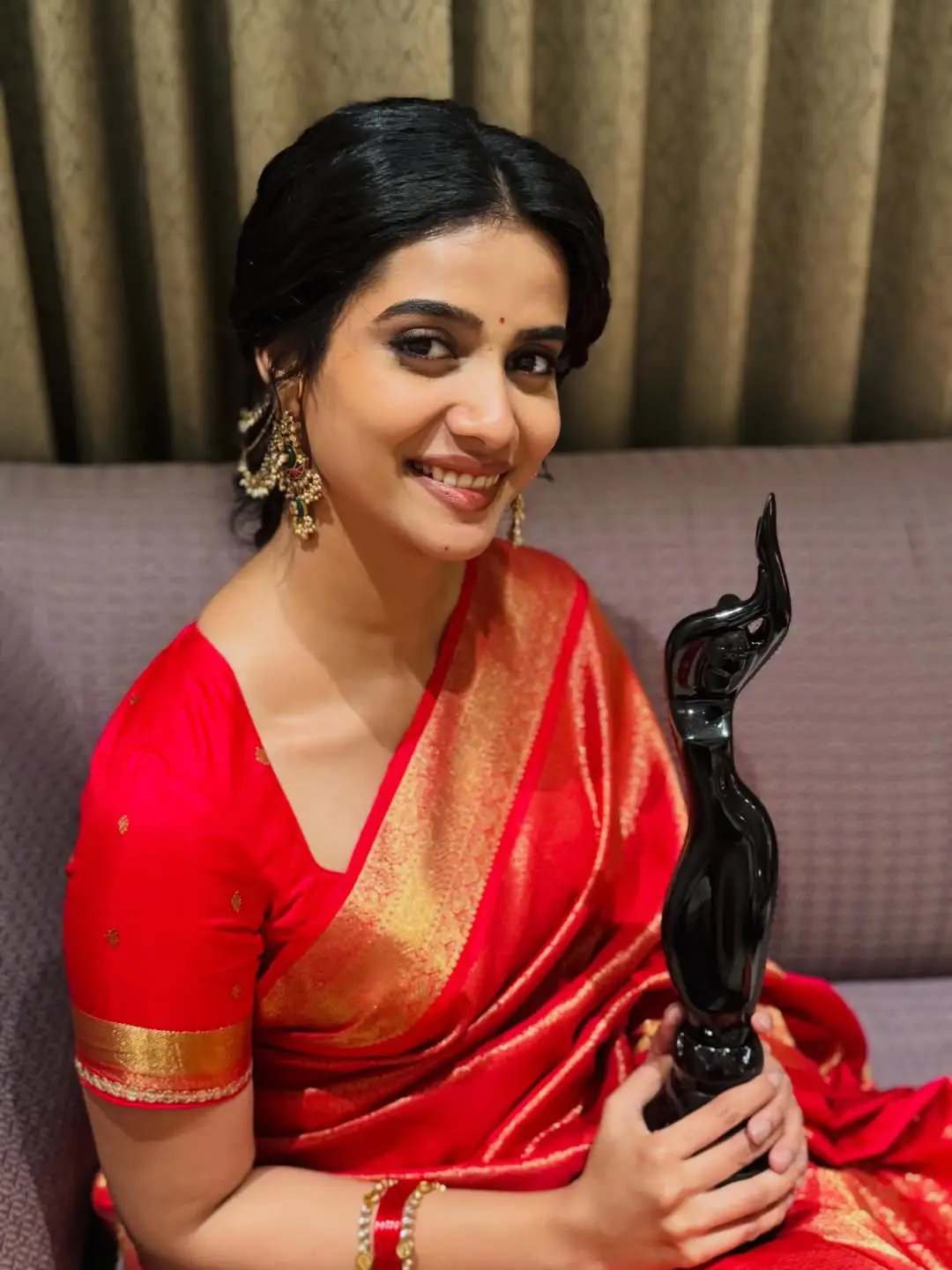 Sri Gouri Priya photos with her first Filmfare Award