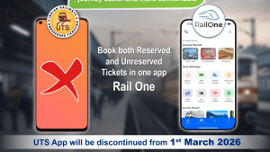 RailOne App Download, UTS App Discontinued