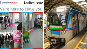 Women special coach in Hyderabad Metro ensuring safe and comfortable travel for women passengers