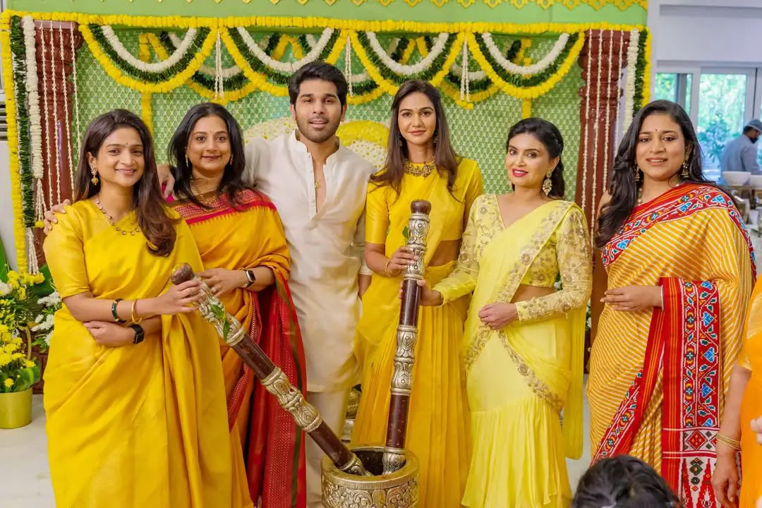 allu sirish haldi function photos