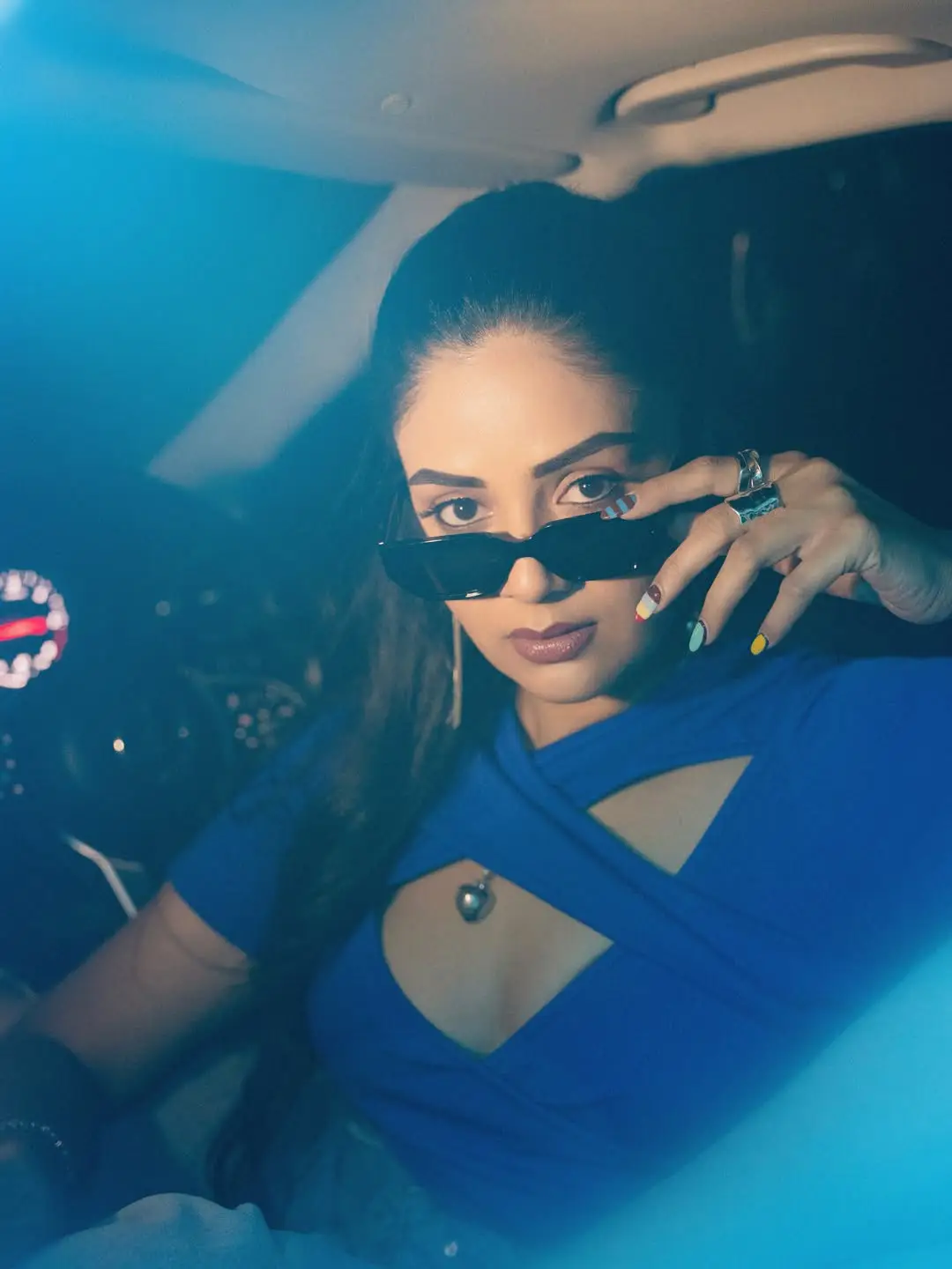 Anchor Sreemukhi latest Photos with Benz Car
