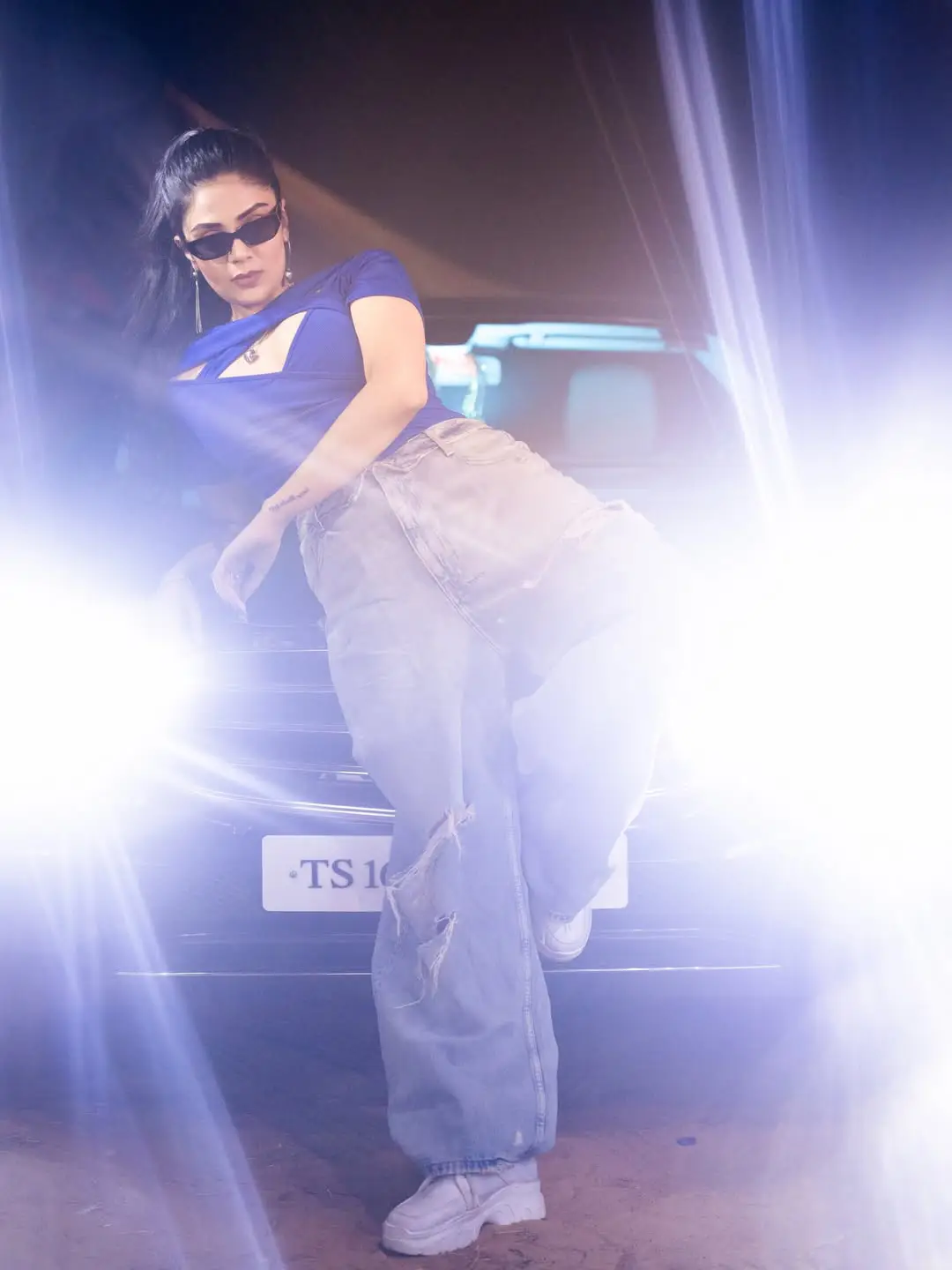 Anchor Sreemukhi latest Photos with Benz Car
