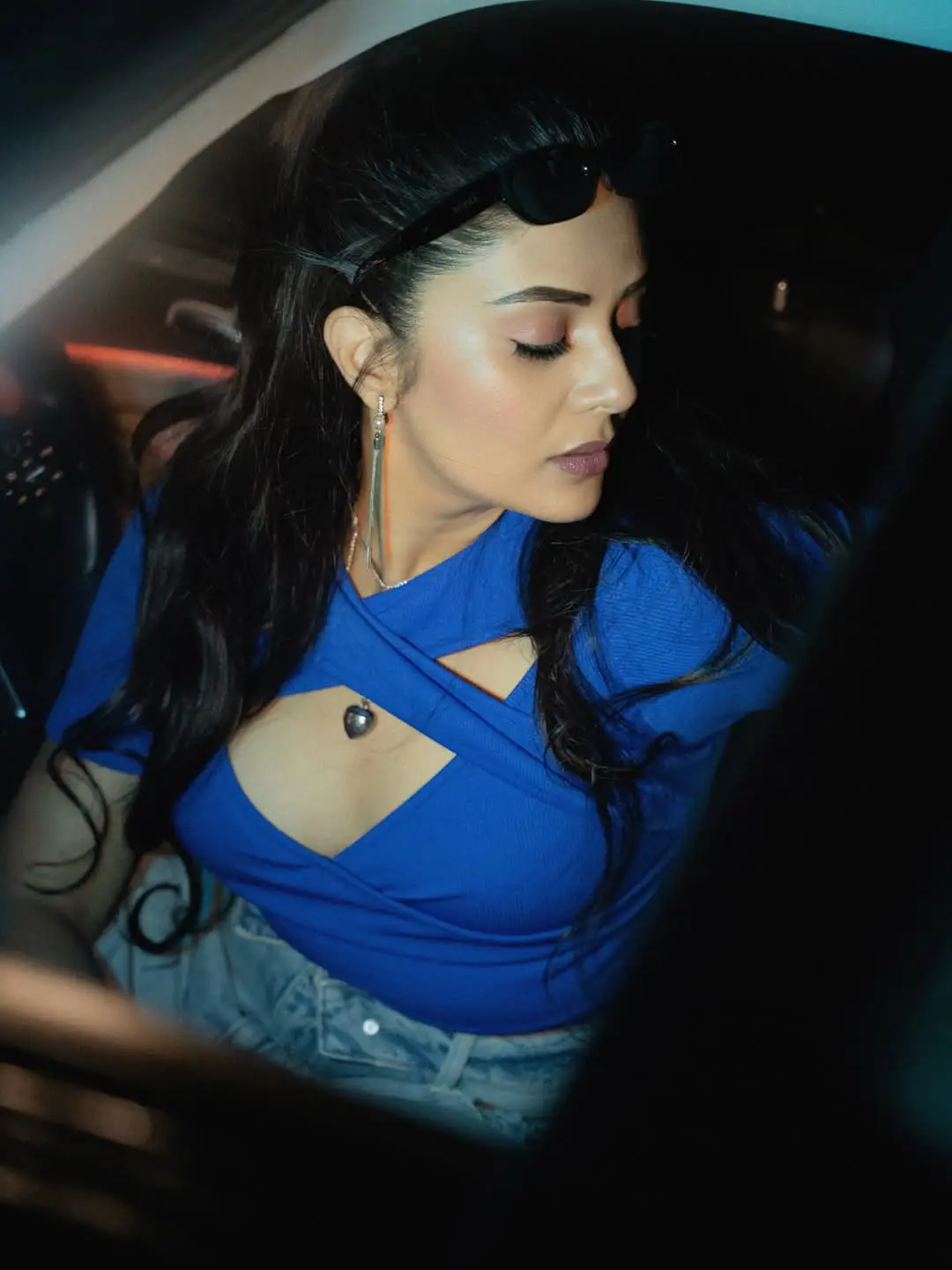 Anchor Sreemukhi latest Photos with Benz Car