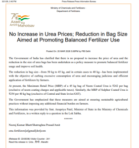 Indian agriculture policy