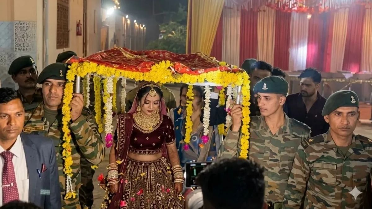 Indian soldiers support martyr family