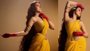 nuveksha latest hot photo shoot in saree