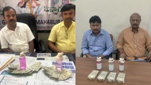 ACB officials seizing cash and documents during a raid on a corrupt government official's residence