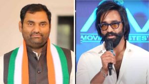 MLA Anirudh Reddy speaking at a press conference regarding drug tests for movie stars and celebrities