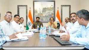 Chief Minister Revanth Reddy reviewing the restoration plan for Kaleshwaram project barrages with Minister Uttam Kumar Reddy and officials