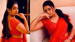 Dhee dancer nainika anasuru stylish look in red dress