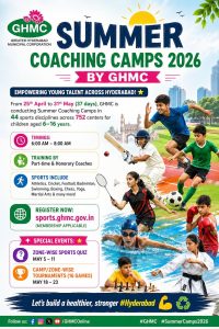 GHMC Summer Coaching Camps 2026 begins from April 25 to May 31 across 752 centers in Hyderabad