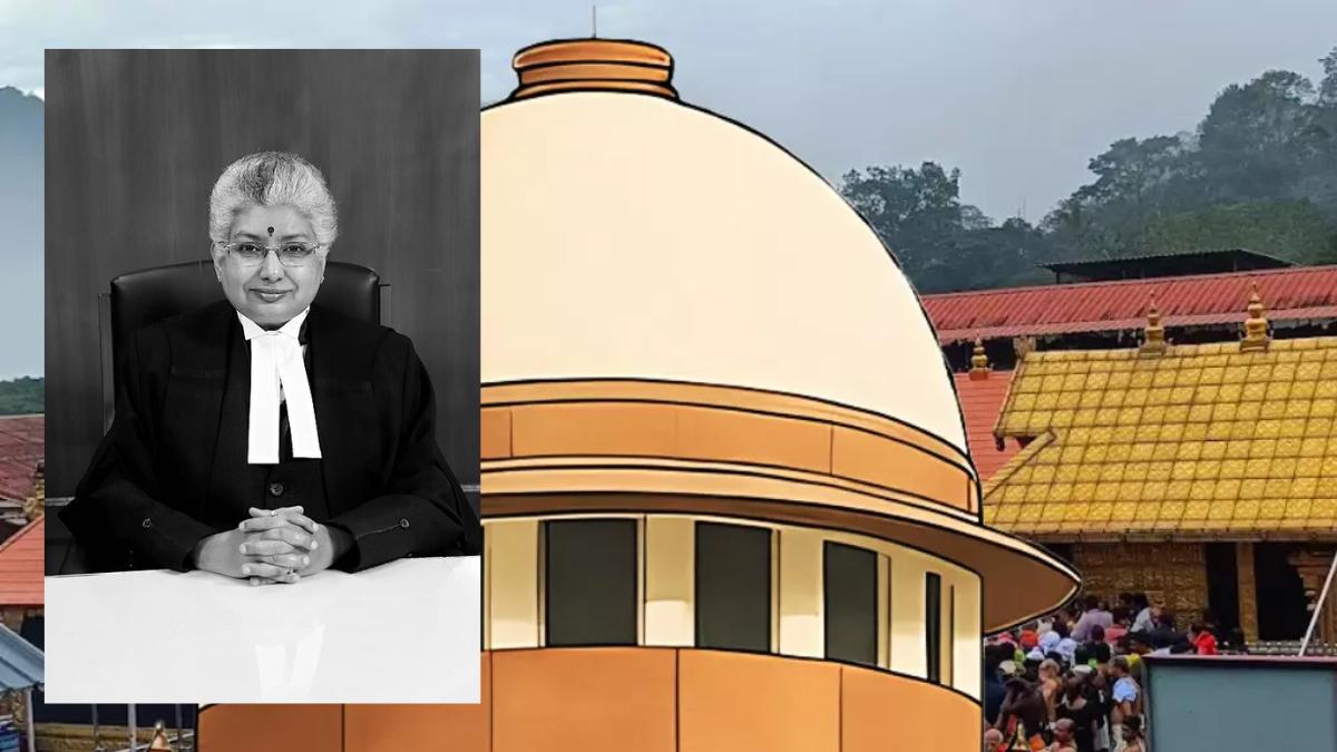 Justice B.V. Nagarathna sitting in Supreme Court bench during Sabarimala case hearing