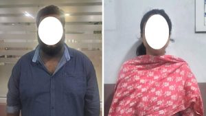 Jubilee Hills Police Station with seized documents and photos of the arrested accused