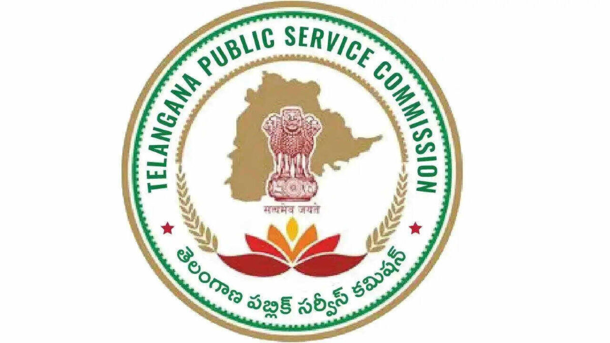 తెలంగాణ పబ్లిక్ సర్వీస్ కమిషన్ (TGPSC) అధికారిక లోగో మరియు కాలుష్య నియంత్రణ మండలి నోటిఫికేషన్ వివరాల పోస్టర్.