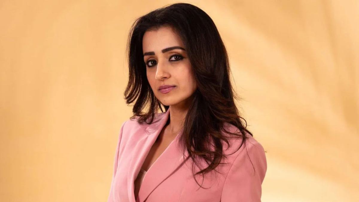 Police security and dog squad conducting searches at actress Trisha Krishnan's residence in Chennai.