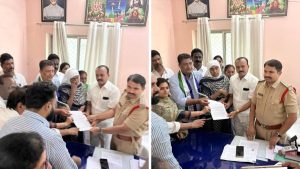 YSRCP leaders led by Nissar Ahmed submitting a complaint against RK at Madanapalle Two Town Police Station
