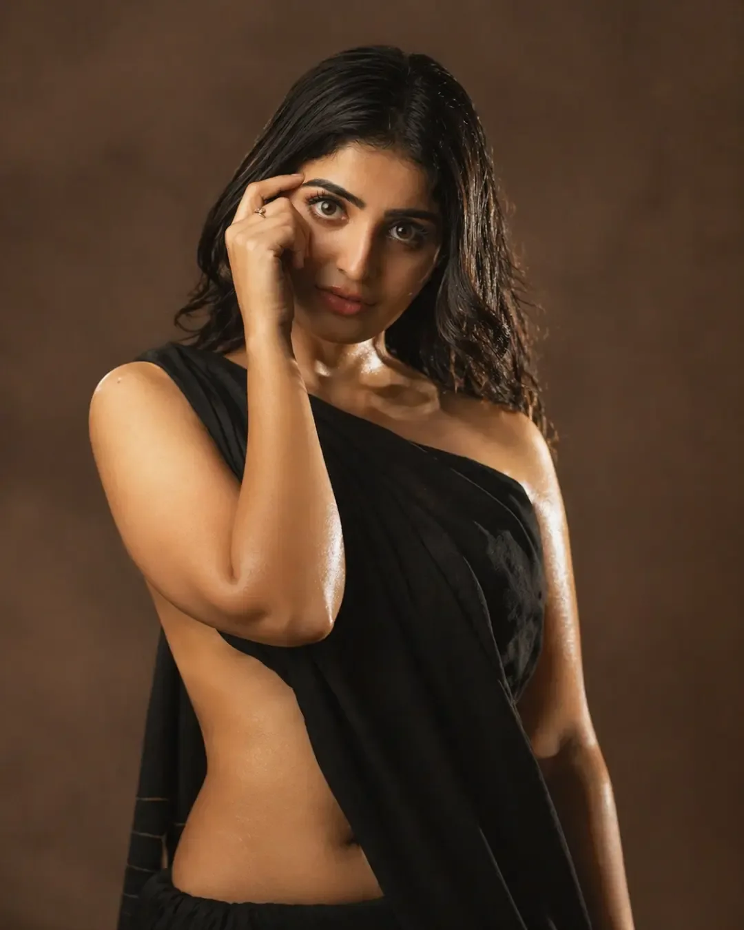 ananya nagalla sizzling look in black saree