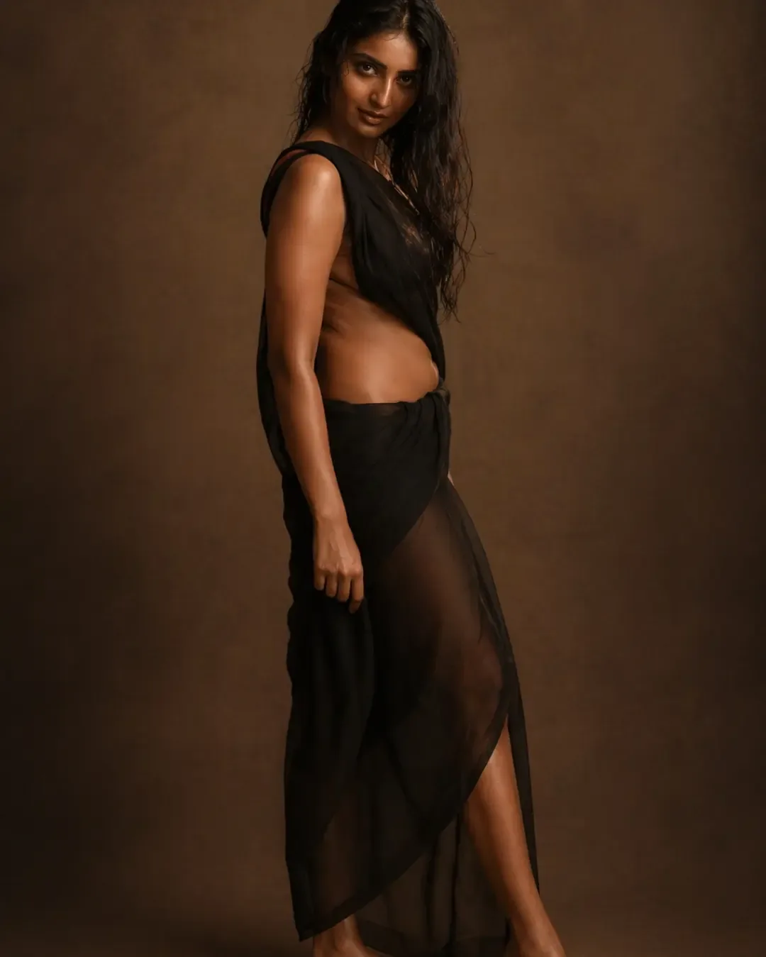 ananya nagalla sizzling look in black saree