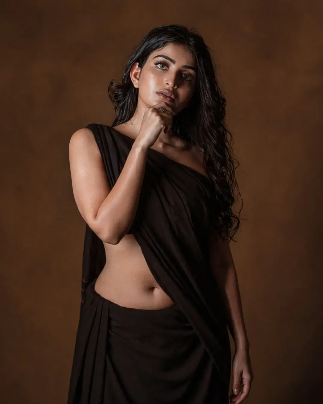 ananya nagalla sizzling look in black saree
