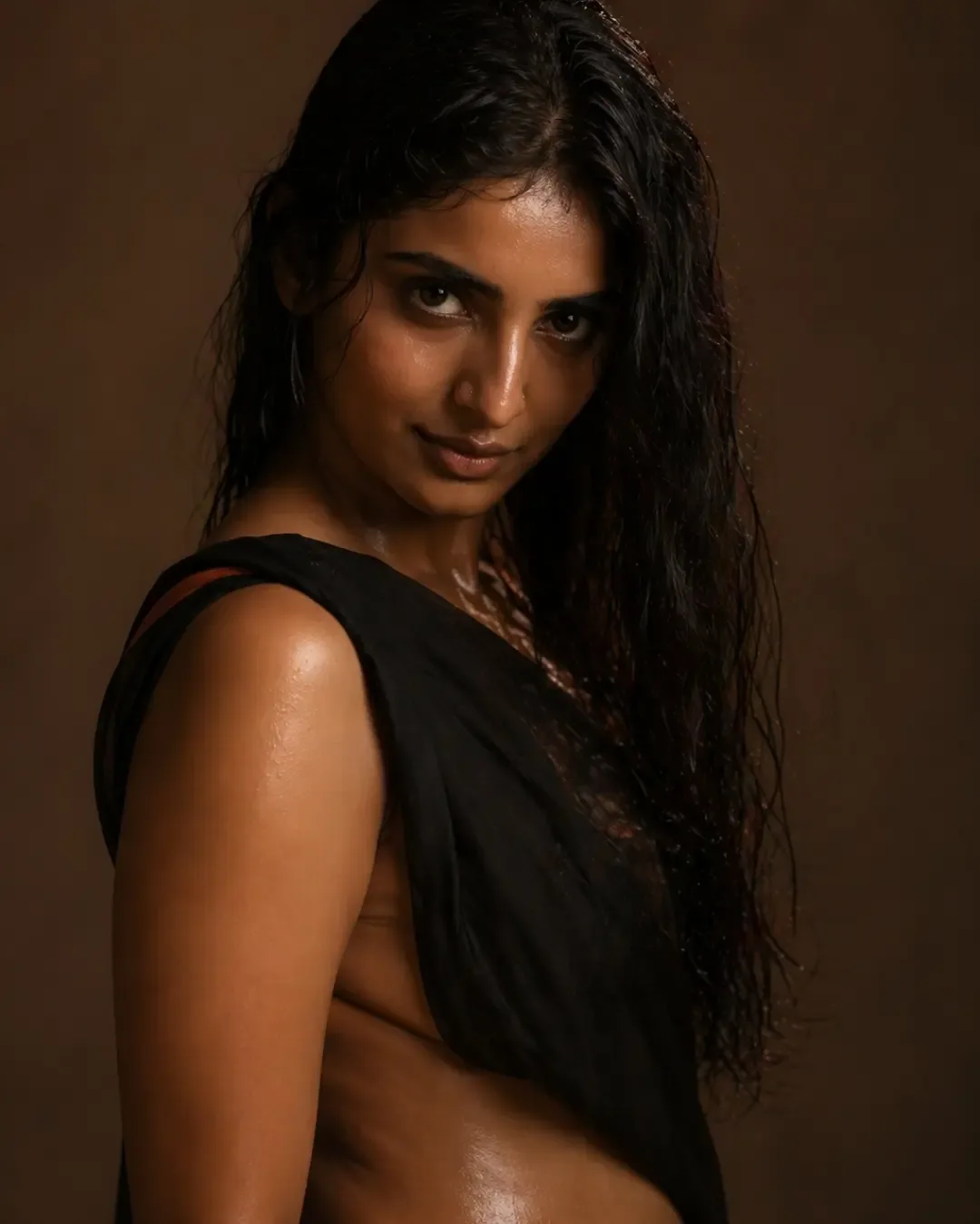 ananya nagalla sizzling look in black saree