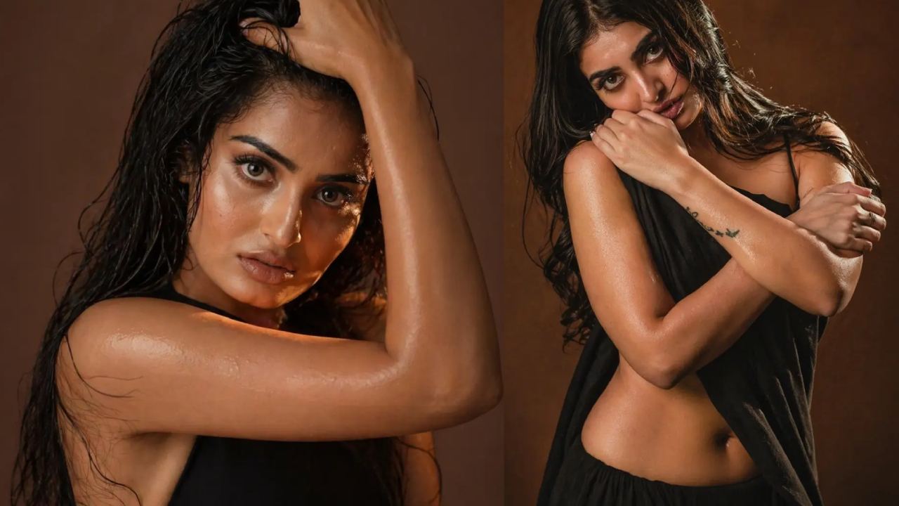 ananya nagalla sizzling look in black saree