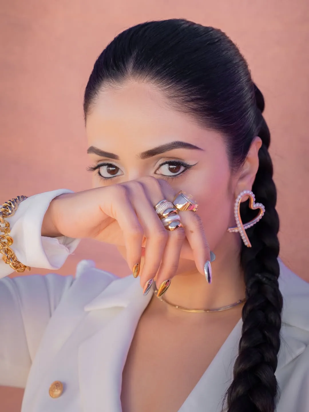 anchor sreemukhi latest photos in white dress