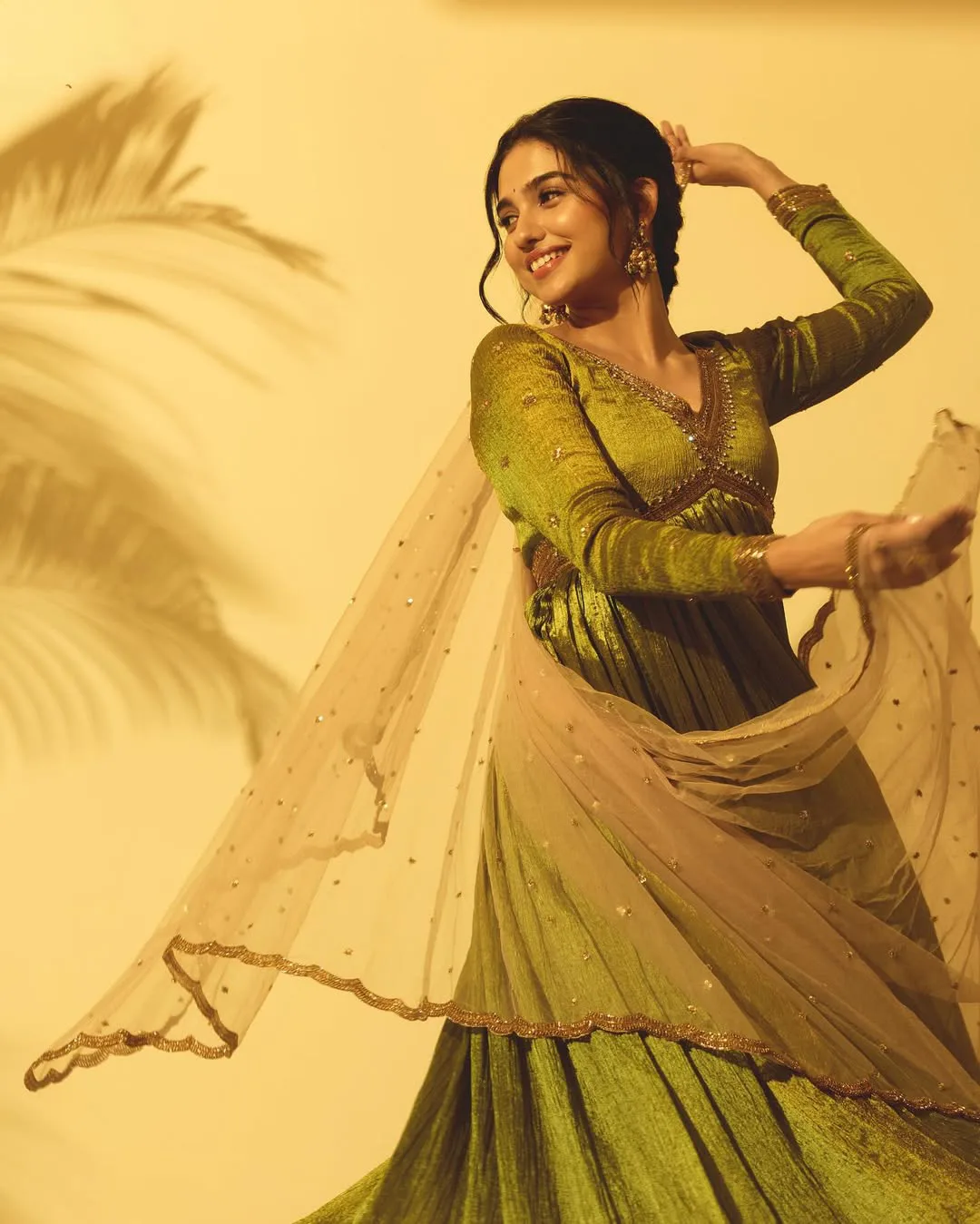 mamitha baiju stunning looks in green signal
