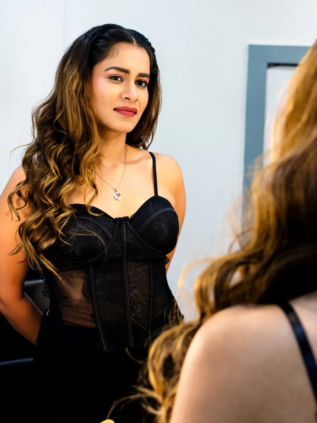 polimera heroine sahithi dasari stunning look in black dress
