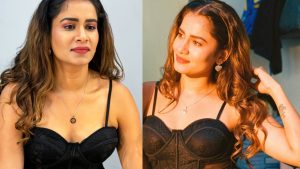 polimera heroine sahithi dasari stunning look in black dress
