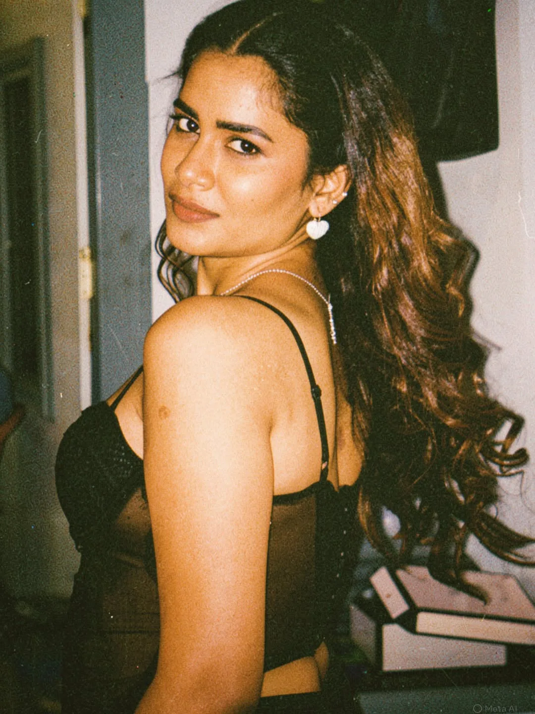 polimera heroine sahithi dasari stunning look in black dress
