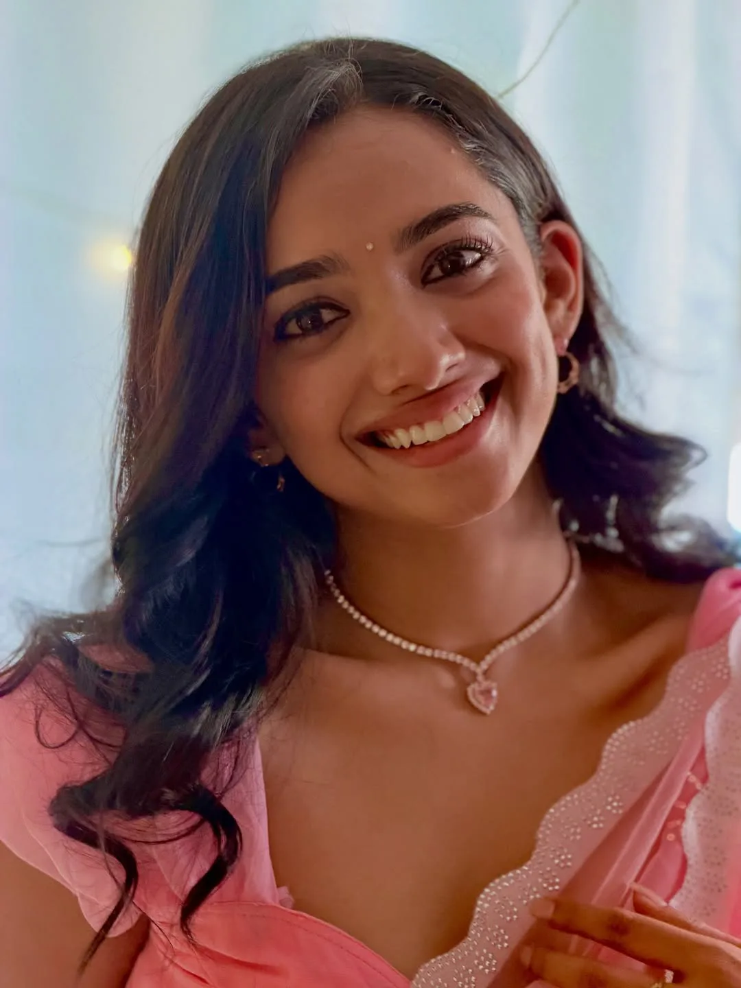 saanve megghana latest photos in pink saree
