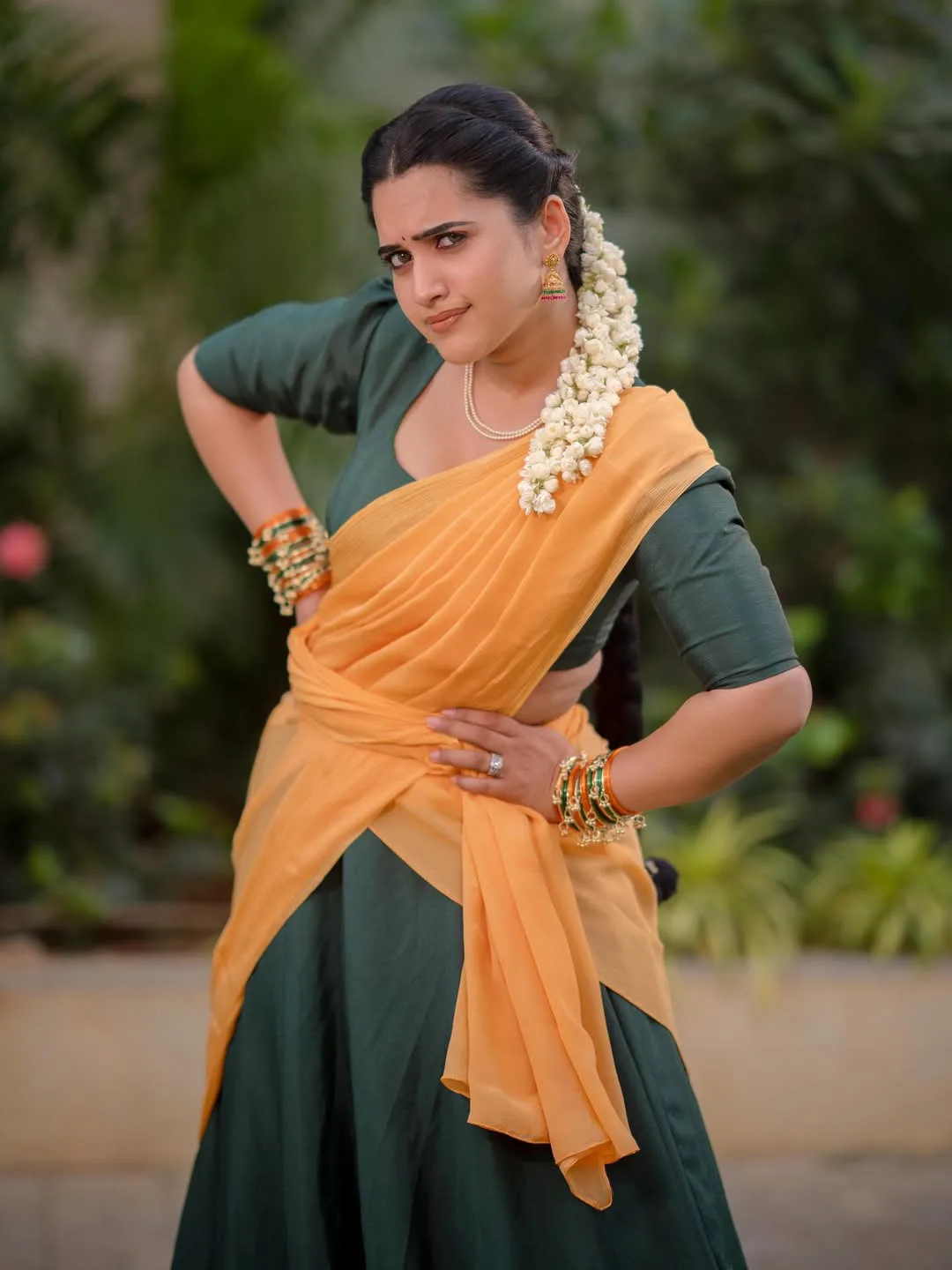 sravanthi chokarapu in langa voni photos