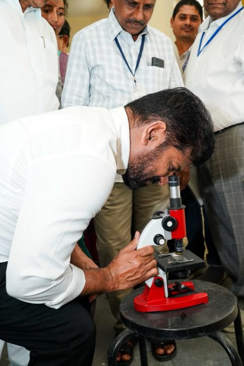 The science laboratories at the Telangana Public School in Arutla 