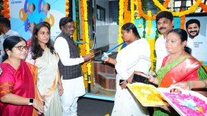 Mobile Anganwadi Vehicle Telangana Minister Seethakka MCR HRD Launch